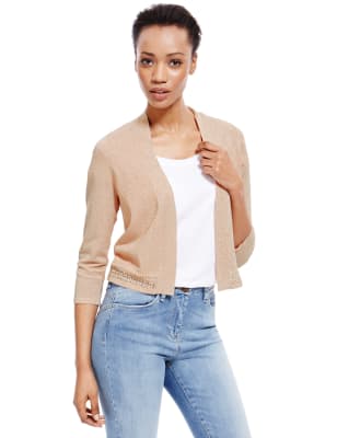 nude cropped cardigan