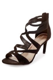 Stiletto Mid Heel Strappy Caged Sandals with InsoliaÂ®, BLACK ...