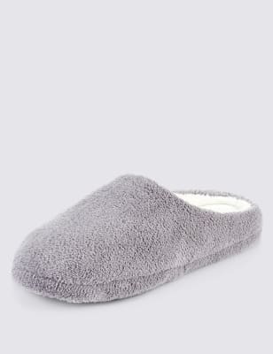 towelling mule slippers