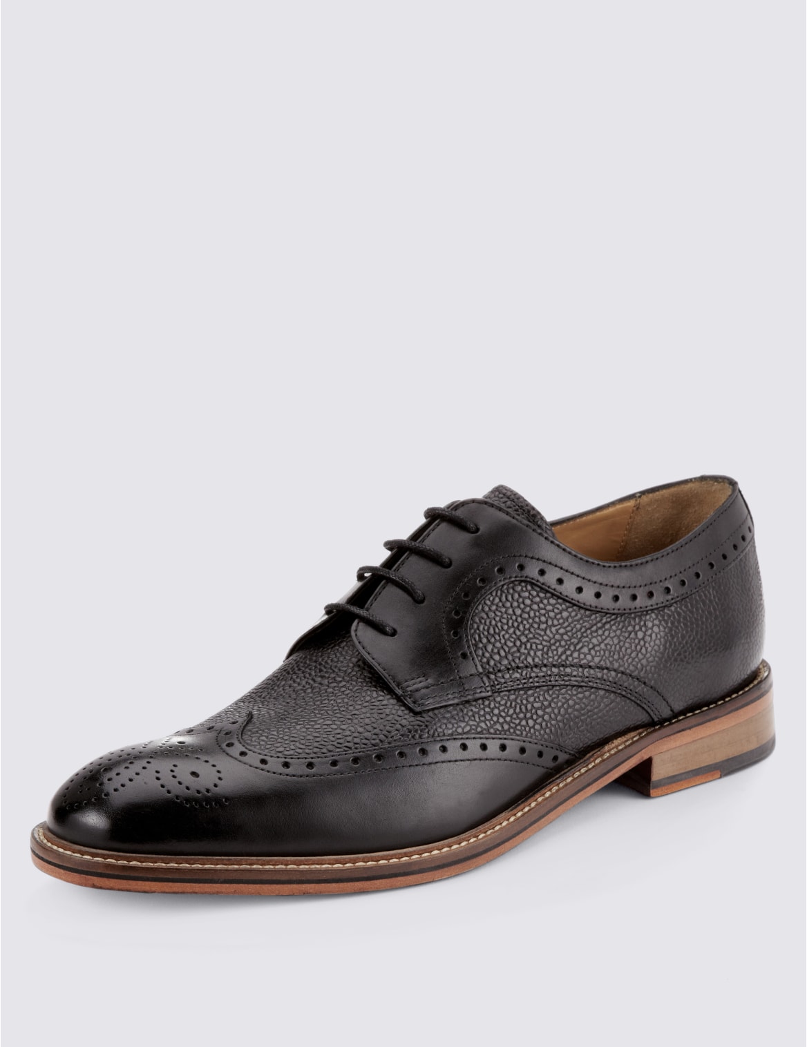 contrast sole derby shoes