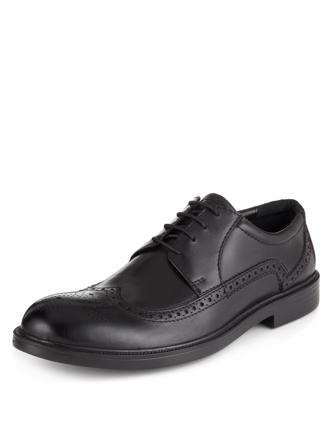 ladies black leather brogue shoes