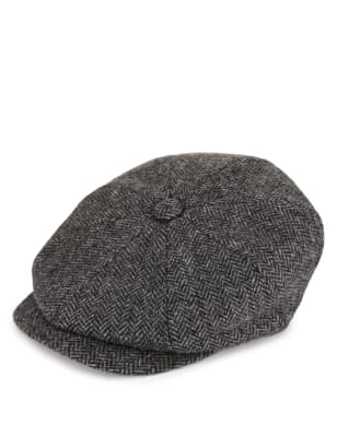 Grey Mix Pure Wool Baker Boy Thinsulate™ Flat Cap with Stormwear™