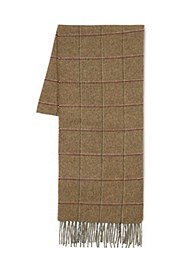 Pure Lambswool Shadow Checked Scarf, OLIVE MIX, catlanding
