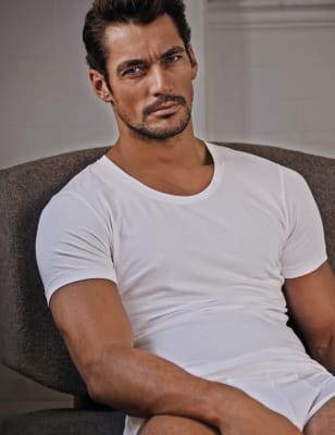 White Stay Soft Low Crew Neck Vest