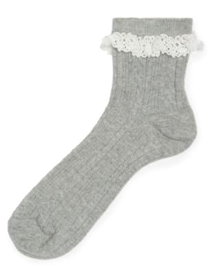 School Grey Socks Girls - Marks and Spencer