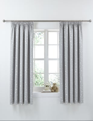 Star Print Pencil Pleat Curtains