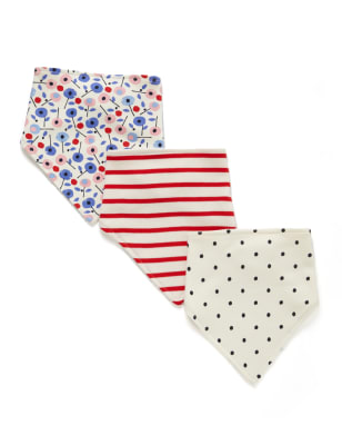 3 Pack Pure Cotton Nautical Assorted Dribble Bibs