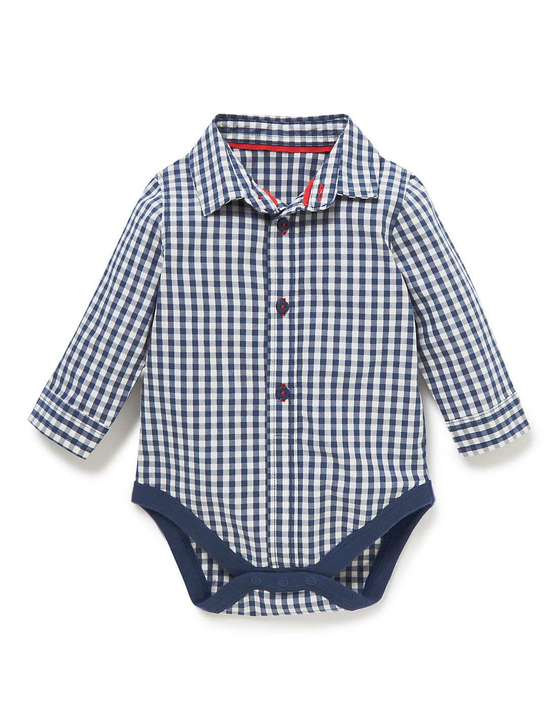Pure Cotton Gingham Checked Bodysuit