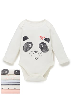 5 Pack Panda Print Bodysuits