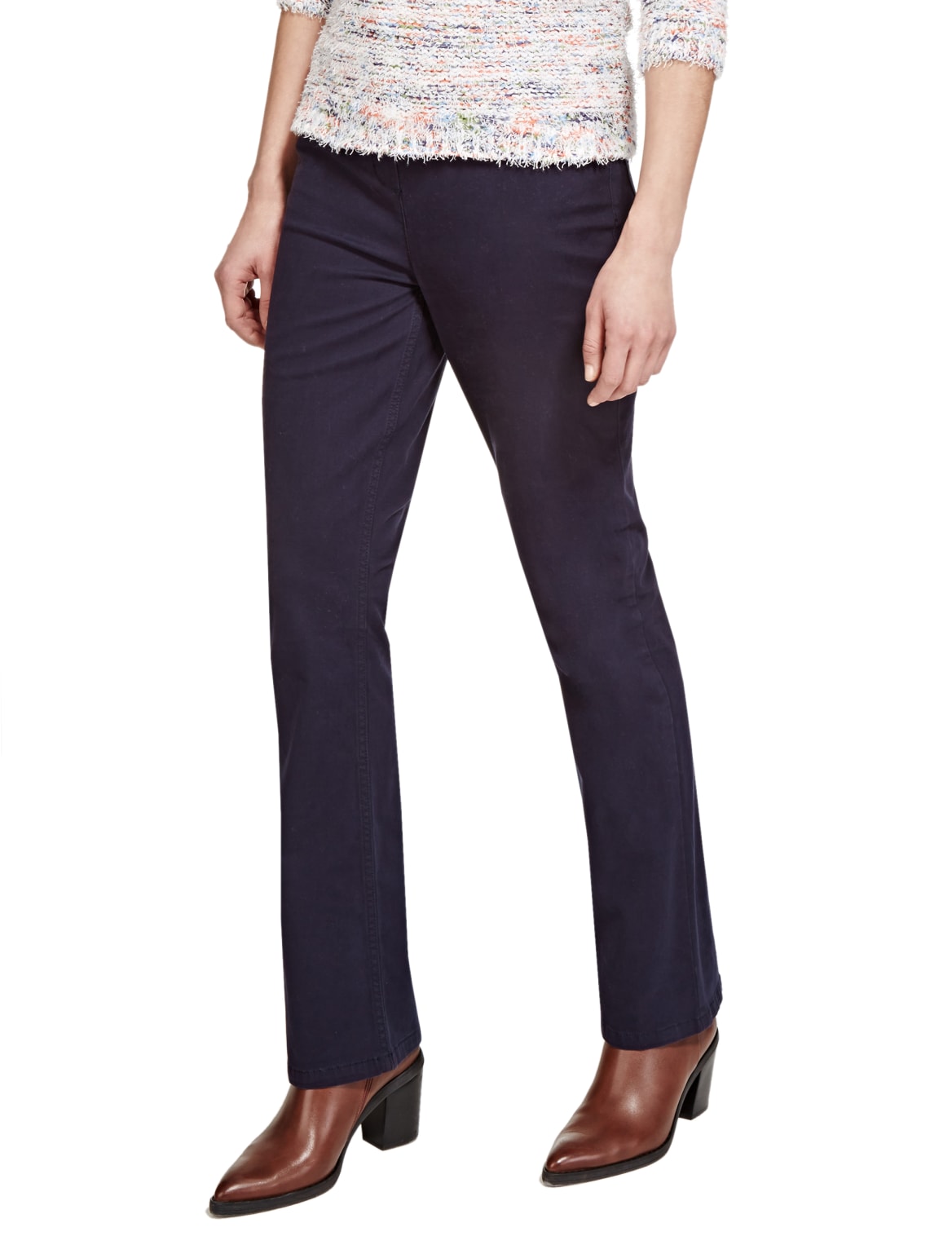 printed flare trousers