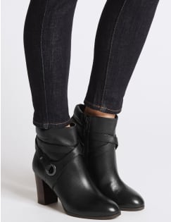 m&s ladies block heel boots