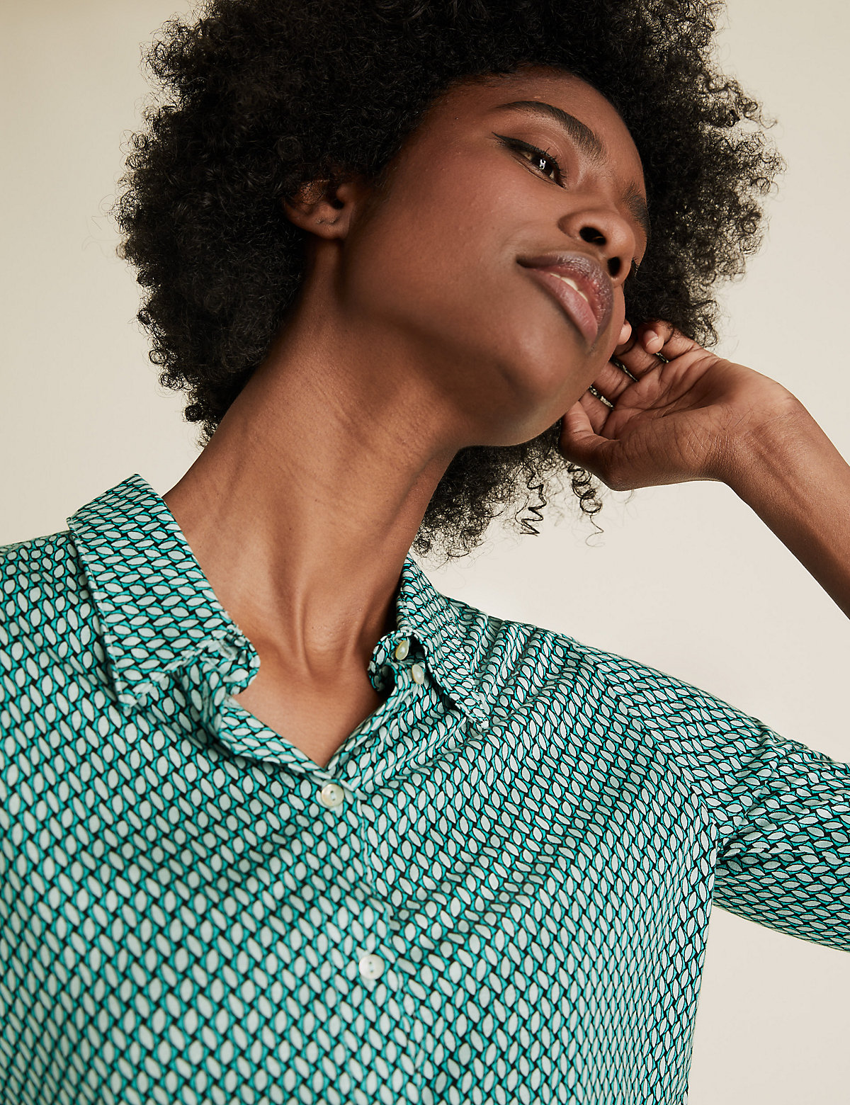 Блуза Marks & Spencer Женская рубашка с геометрическим принтом, Marks&Spencer