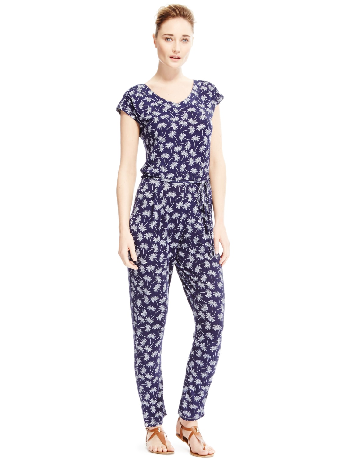 palm print jumpsuit