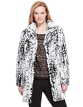 Black/white Faux Fur Spotted Coat