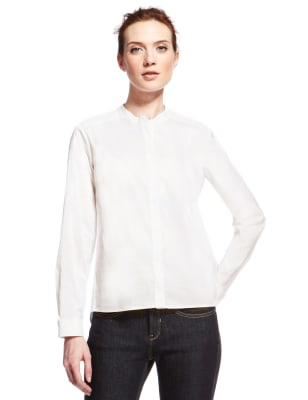 Soft White Tail Back Work Shirt