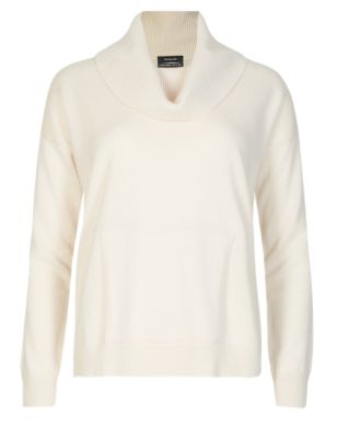 Cashmere Cowl Neck Jumper with Silk