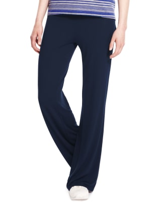 m&s wide leg elasticated waist trousers