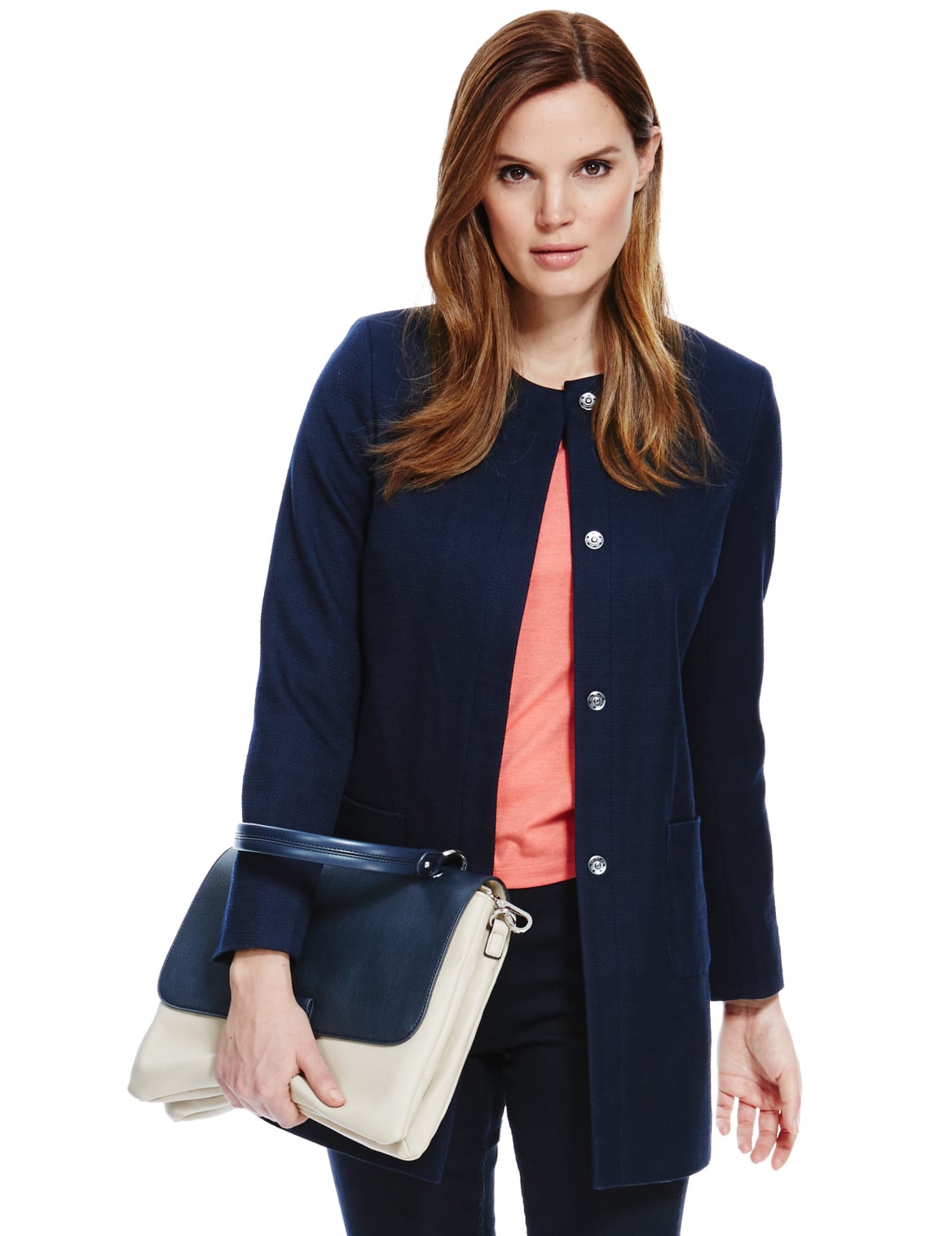 Pure Cotton Textured Coat Dark Indigo Edgemix