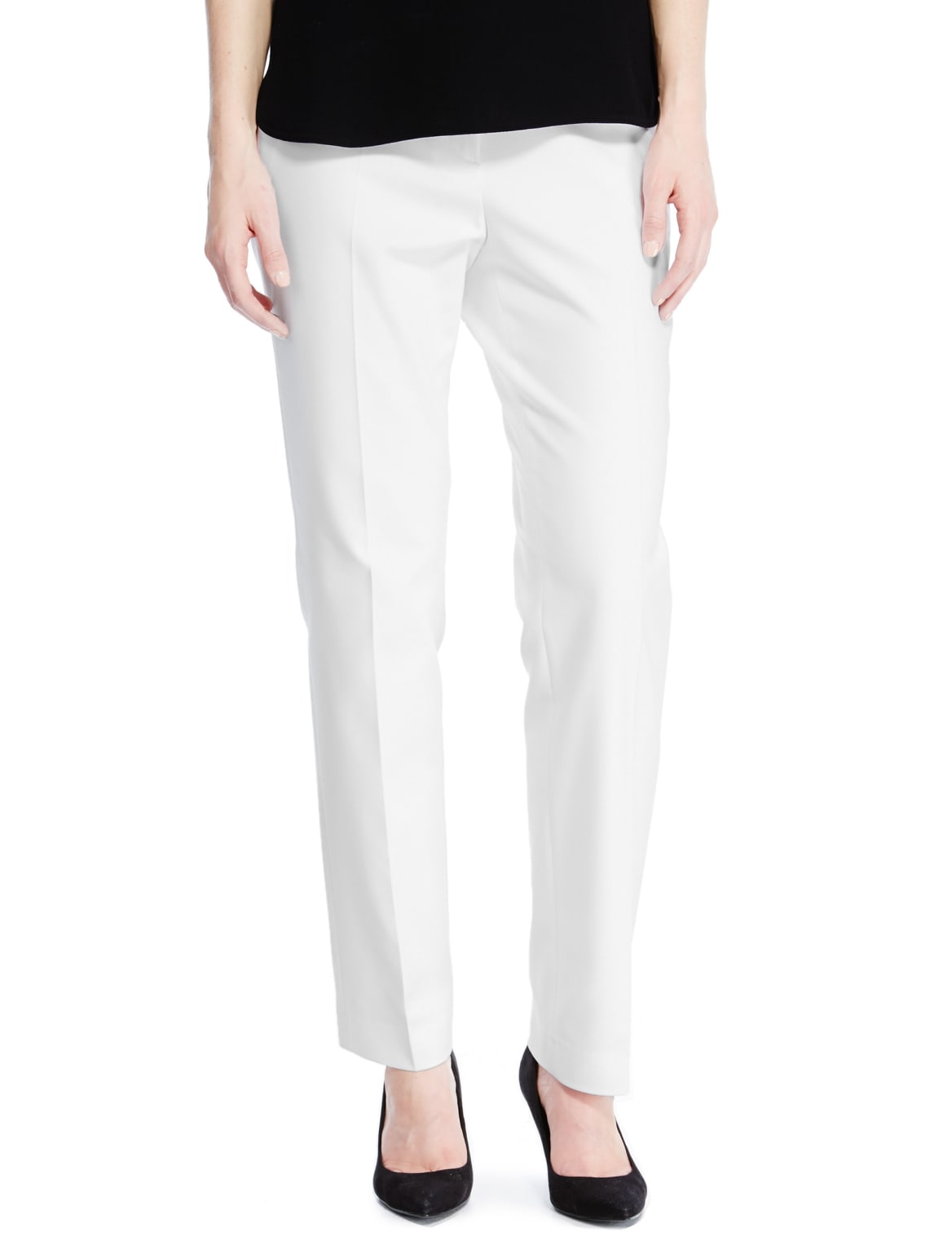 white straight leg pants
