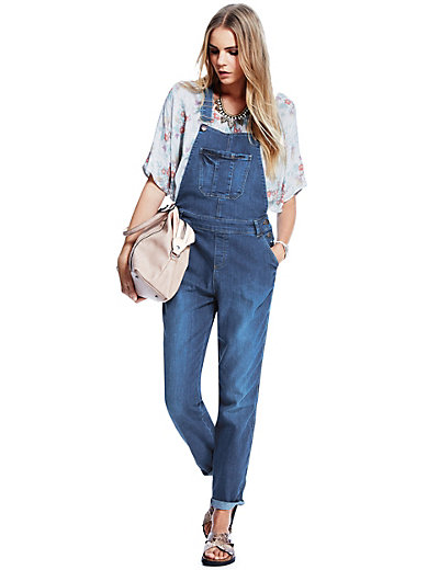 Fat Face Womens Mid Blue Dungarees