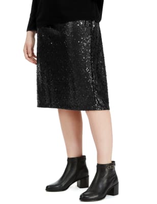 PLUS Sequin Embellished Pencil Skirt
