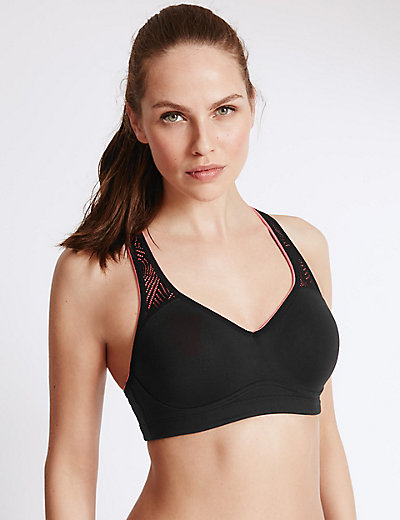 Breathable High Impact Underwired Padded Sports Bra A-DD | M&S