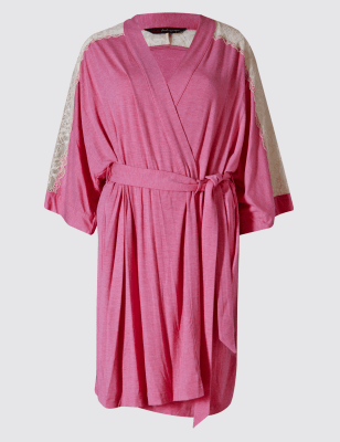 Breast Cancer Now CDC Lace Trim Belted Wrap