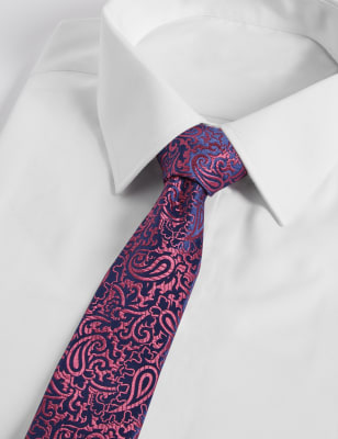 Pure Silk Paisley Print Tie