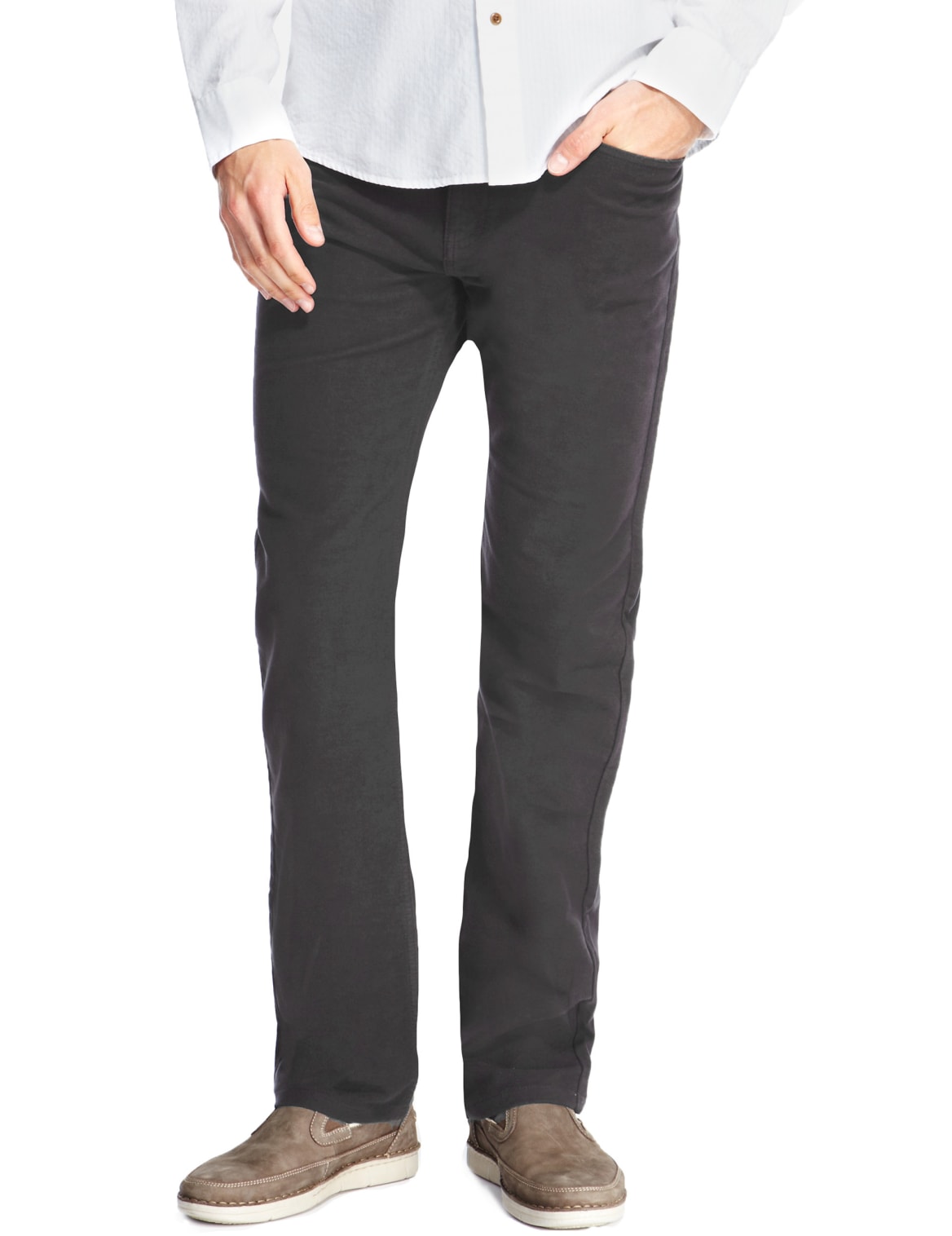 Cotton Rich 5 Pocket Moleskin Trousers Charcoal Plape