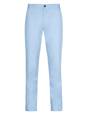 Fresh Blue Slim Leg Pure Cotton Chinos Clothing