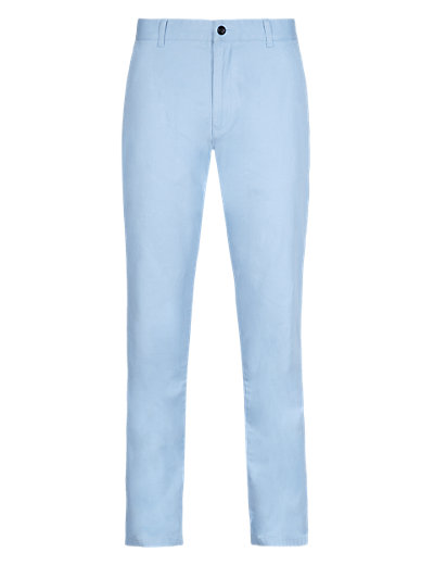 Fresh Blue Slim Leg Pure Cotton Chinos Clothing