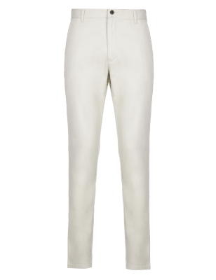 Soft White Slim Leg Pure Cotton Chinos Clothing
