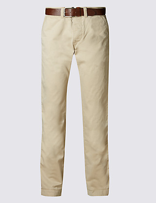 Pure Cotton Straight Fit Chinos Clothing