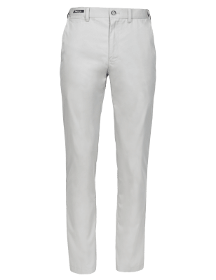 Light Grey Tapered Easy To Iron Super Lightweight Chinos with Adjustable Waist Clothing