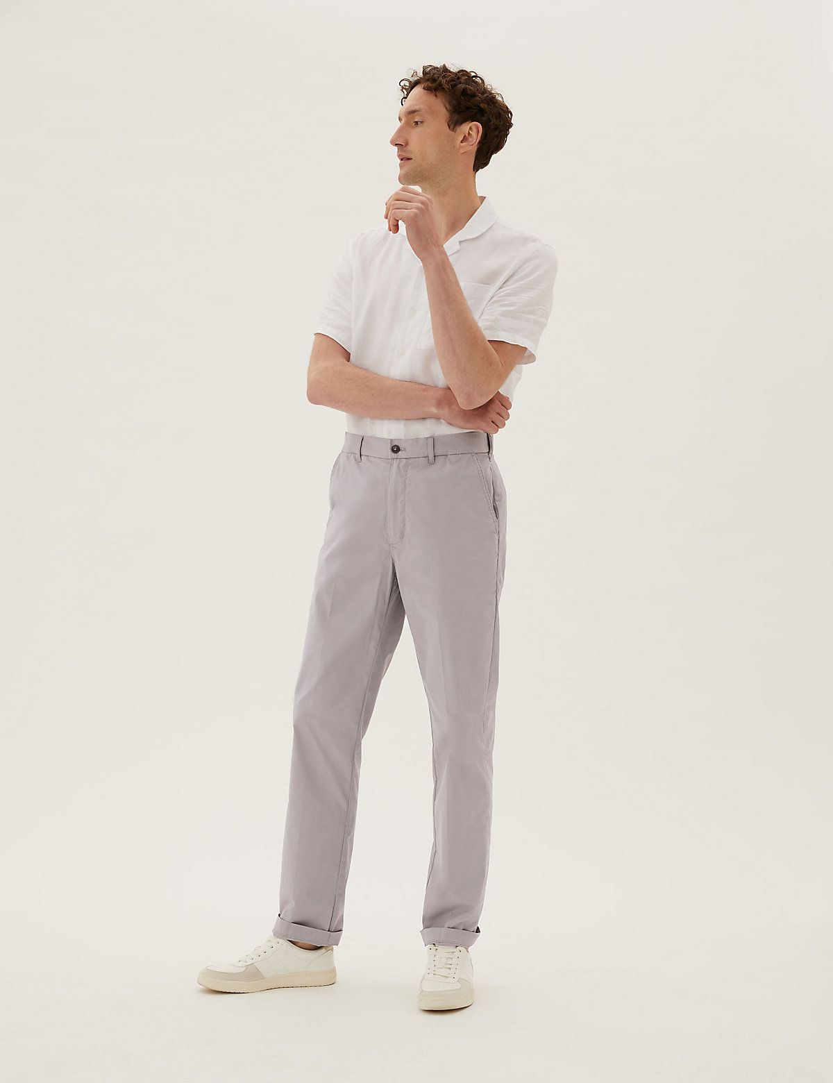 Мужские повседневные брюки Marks & Spencer Легкие хлопковые брюки чинос, Marks&Spencer