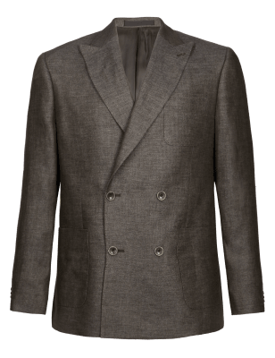 Pure Linen Double Breasted Jacket Clothing