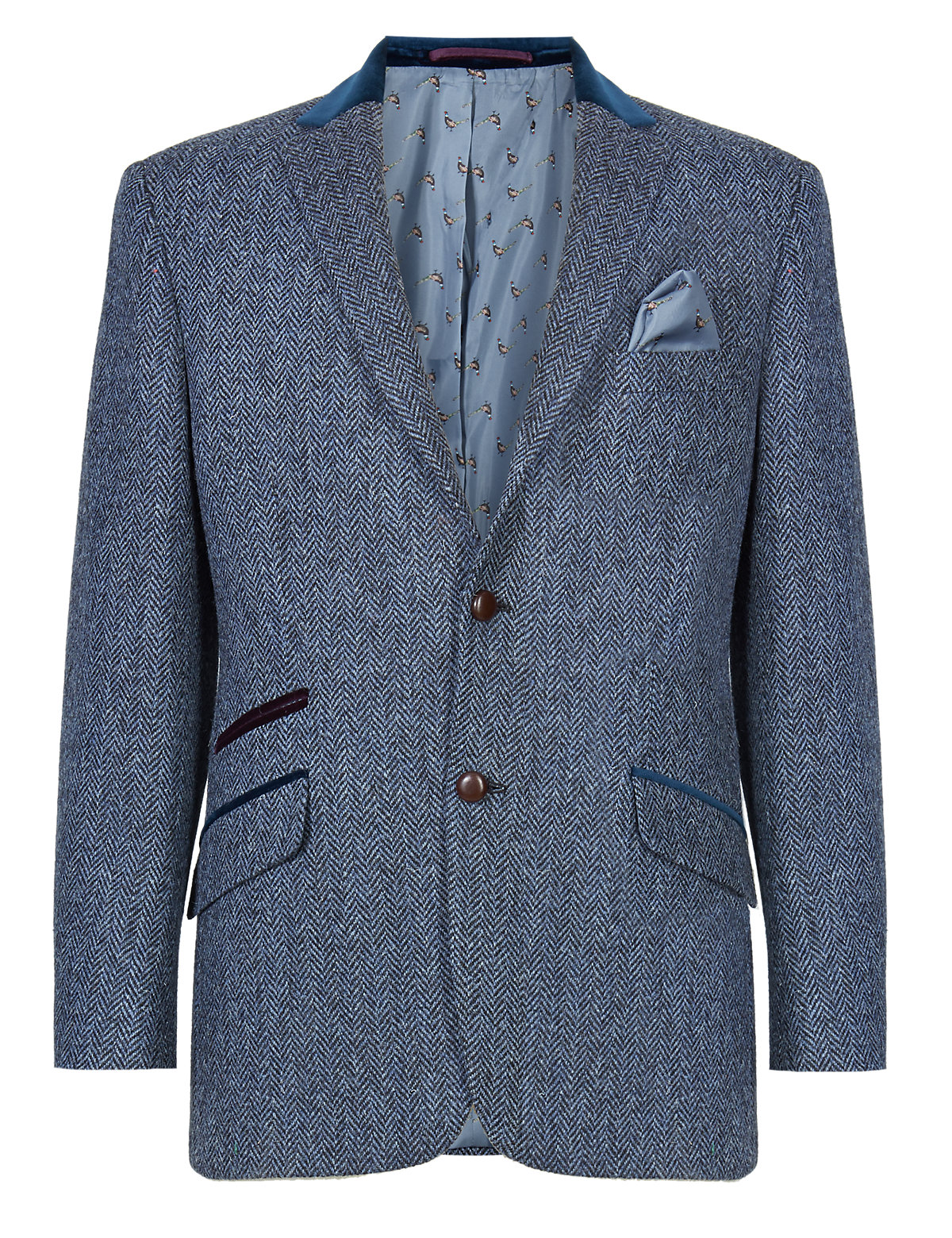 Pure New Wool Harris Tweed Herringbone Jacket