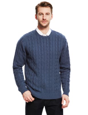 m&s cable knit jumper mens
