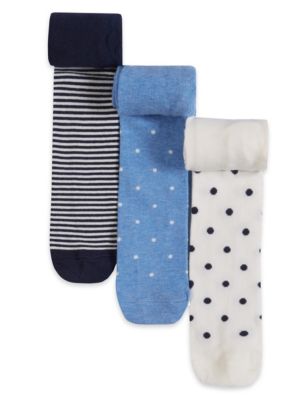 3 Pairs of Cotton Rich Stay Soft Denim Assorted Socks