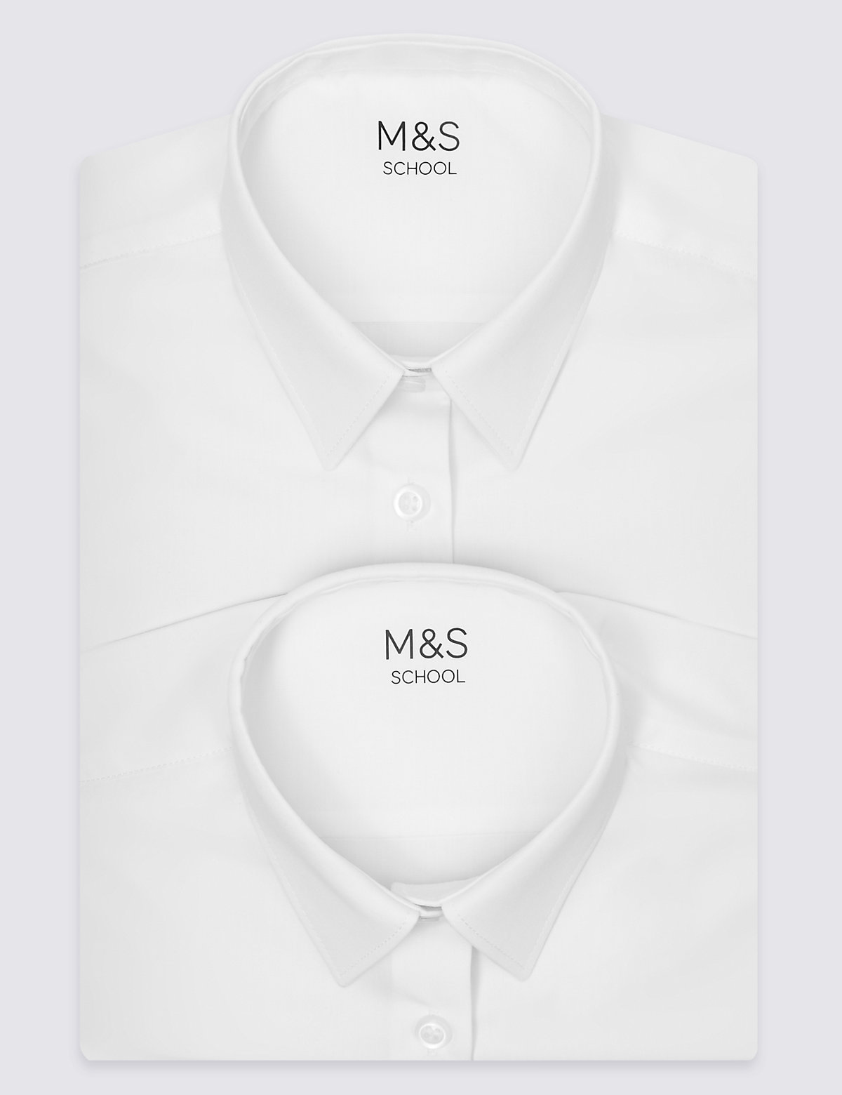 Приталенная школьная блузка Ultimate Non-Iron с технологией Stain Away™ (2 шт) Marks & Spencer. Цвет: белый