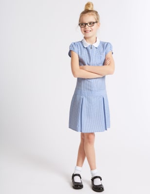 light blue gingham school dress