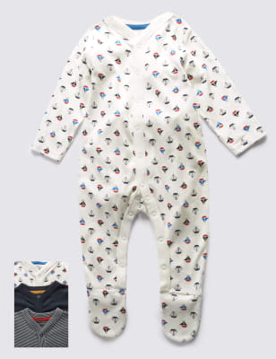 3 Pack Boys' Nautical Sleepsuits