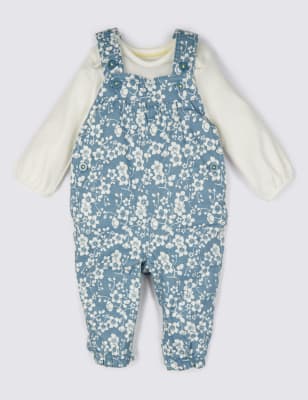 2 Piece Cotton Rich Bodysuit & Dungaree Outfit