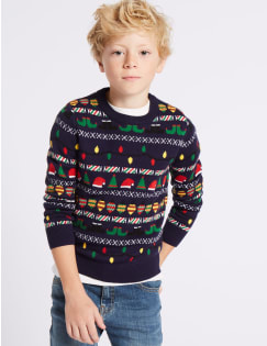 Long Sleeve Christmas Jumper (3-14 Years), MULTI, catlanding