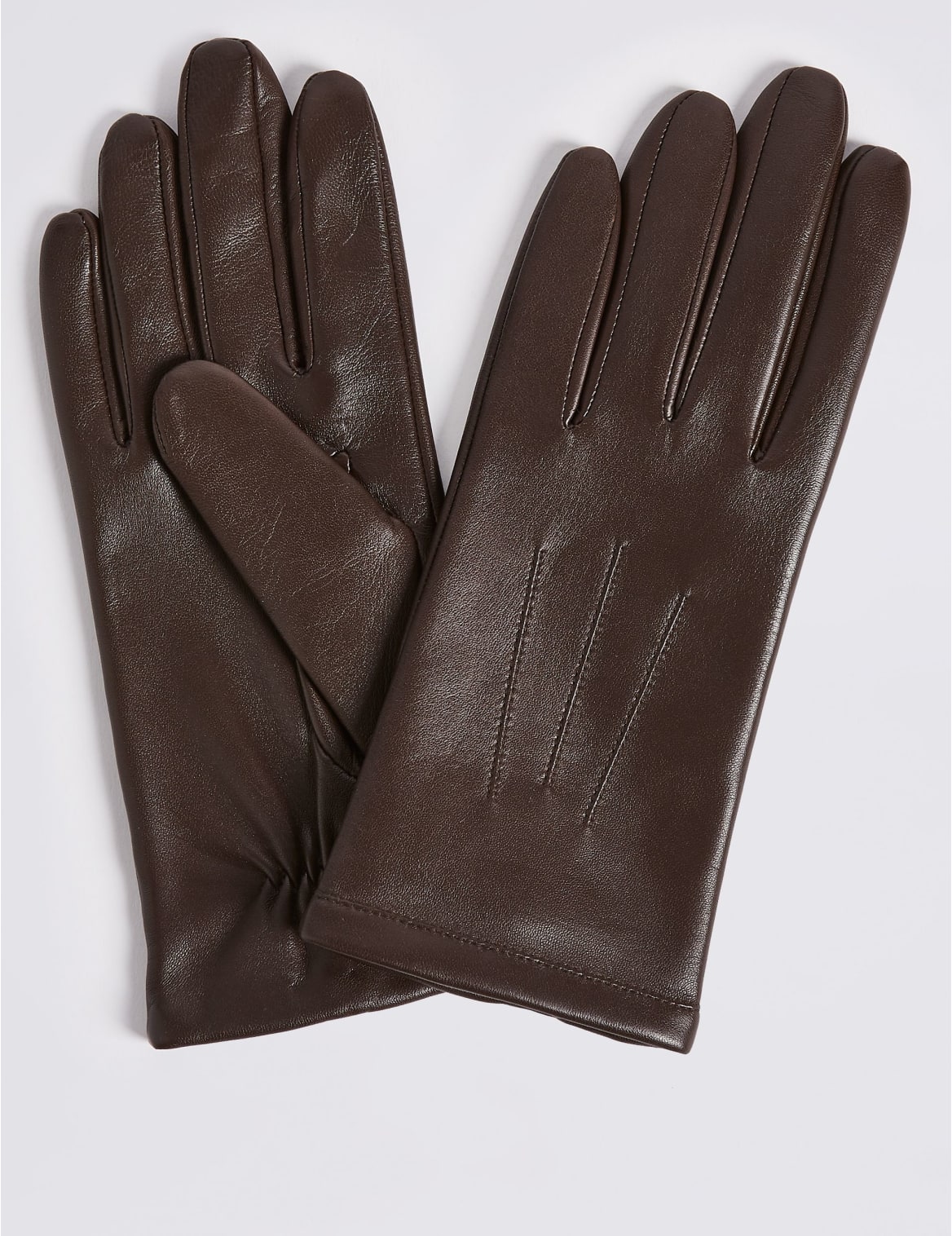 Marks & Spencer Leather Gloves - Brown - S
