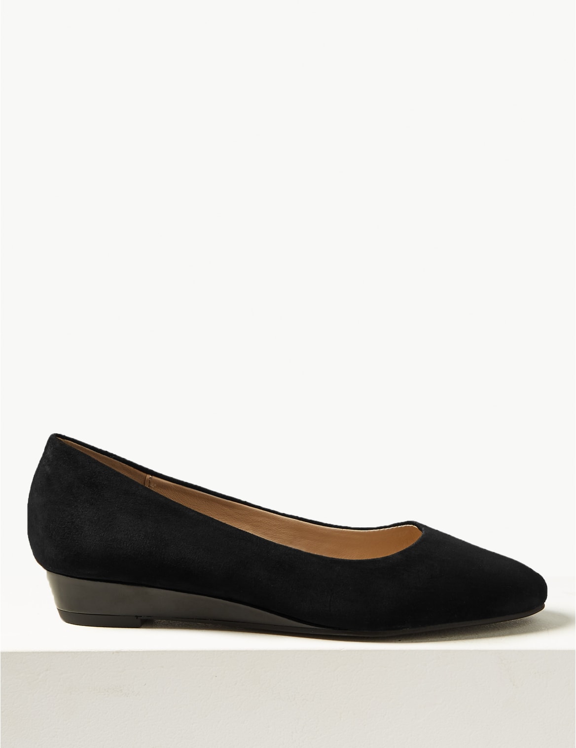 Marks & Spencer Suede Wedge Pumps - Black - 3
