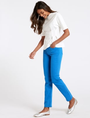 marks and spencer mid rise straight leg jeans