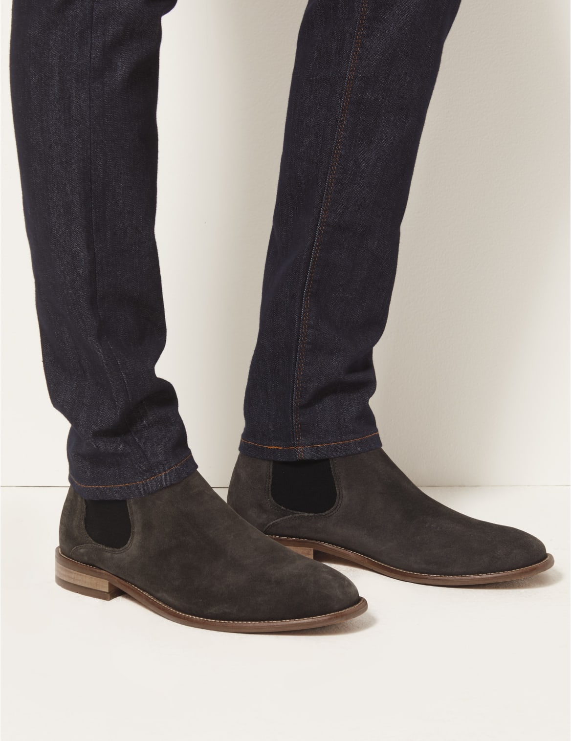 Marks & Spencer Suede Chelsea Boots - Grey - 9