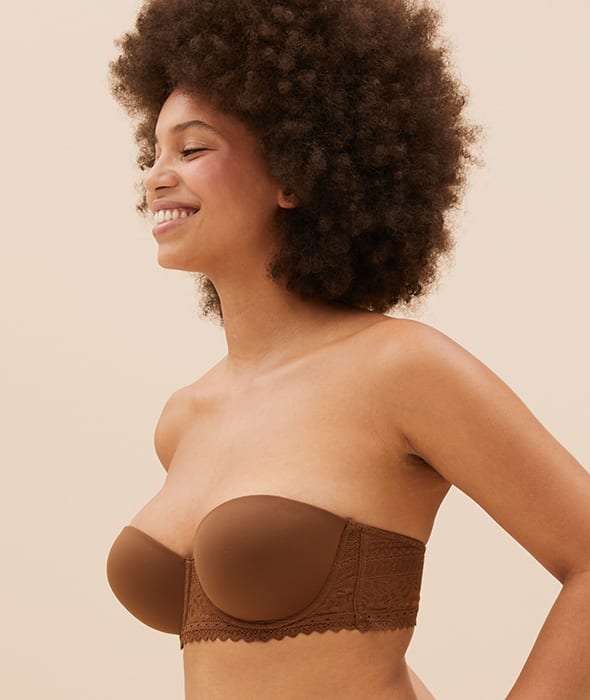 The Lift & Cleavage Bra - Champagne Strapless Bra that Stays Up