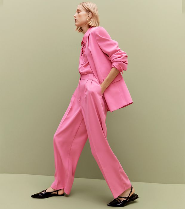 Image 9 of CHECKED WIDE-LEG TROUSERS from Zara